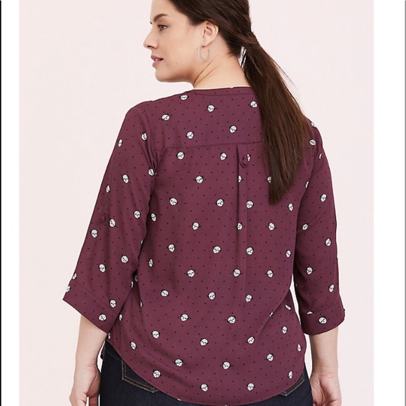 ❌SOLD❌ HARPER MAUVE PUG & DITZY DOT GEORGETTE - Picture 3 of 7